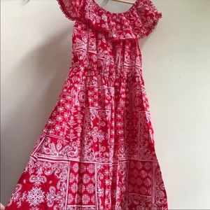 Faded Glory Paisley Print Off The Shoulder Summer Dress Size 8-10